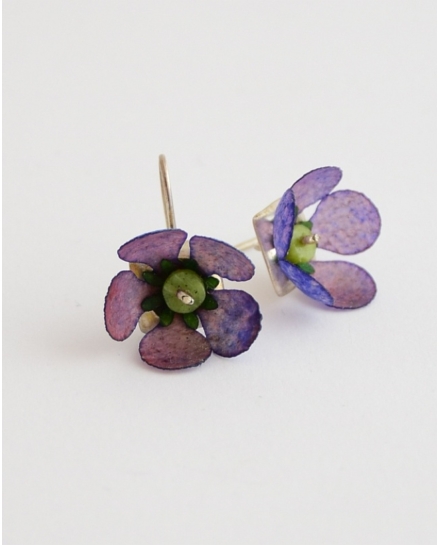Tündérrózsa fülbevaló lila